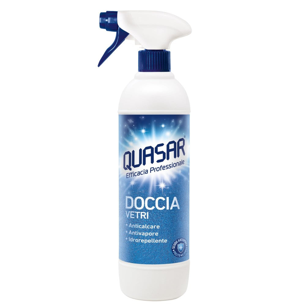 Solutie curatare sticla cabina dus baie cu pulverizator Quasar 580ml doccia vetri