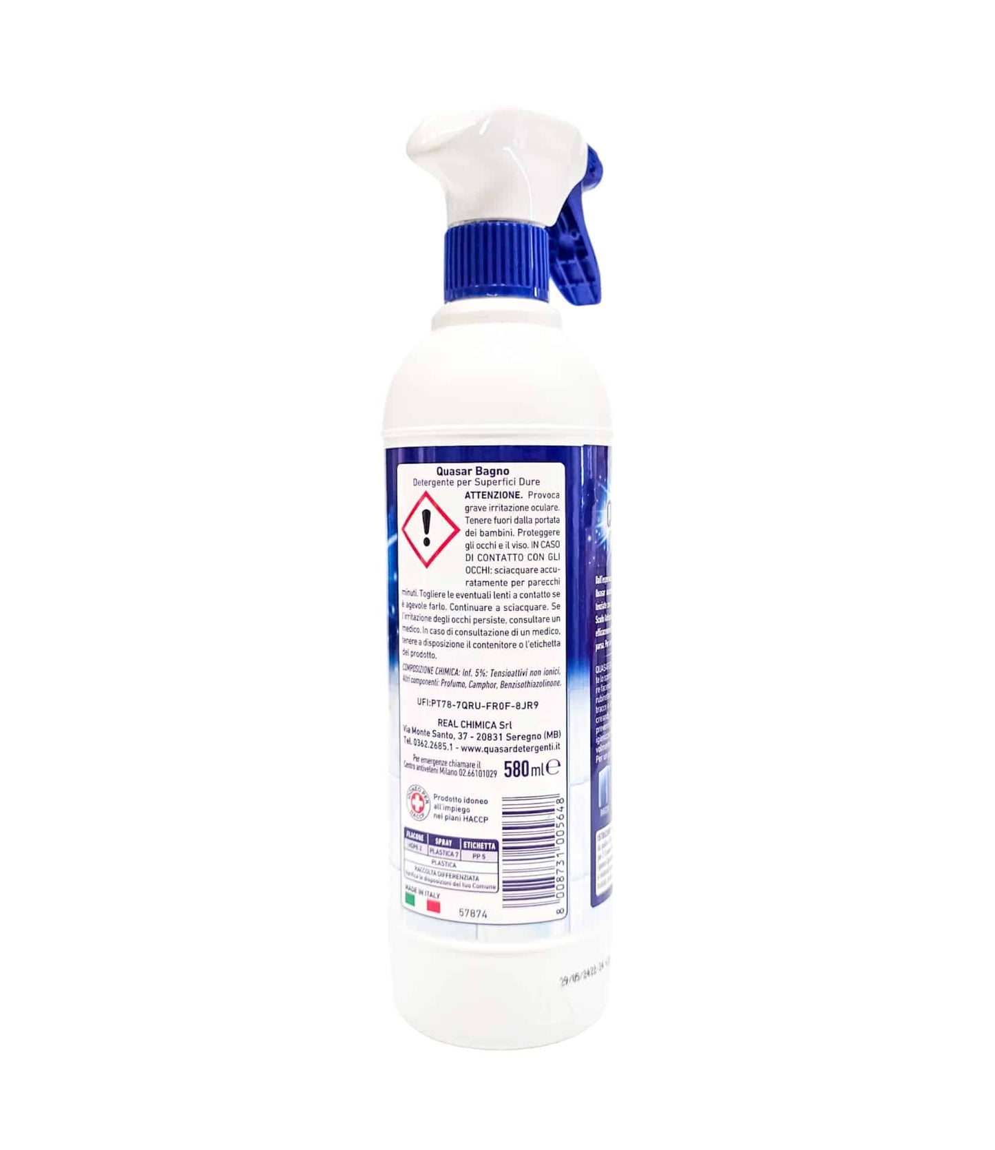 Solutie curatare igienizare baie cu pulverizator Quasar 580ml bagno igienizzante