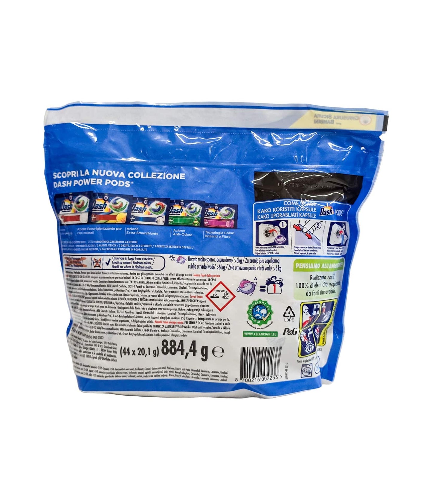 Detergent haine capsule 3in1 Dash 44buc ambra tutto in 1