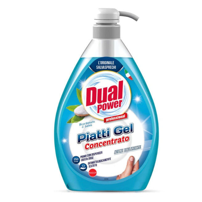 Detergent vase Dual Power cu pompita 1l salvia e bicarbonato