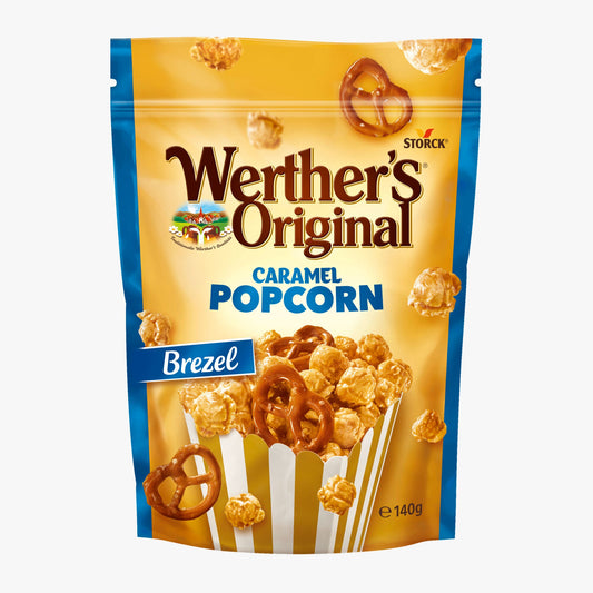 Popcorn caramelizat cu covrigei Werthers Original 140g