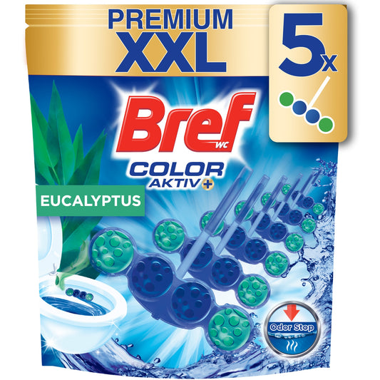 Odorizant toaleta Bref 5x50g color active eucalyptus