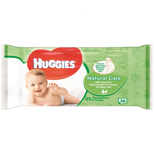 Servetele umede pentru bebelusi Huggies 56buc natural care with aloe vera