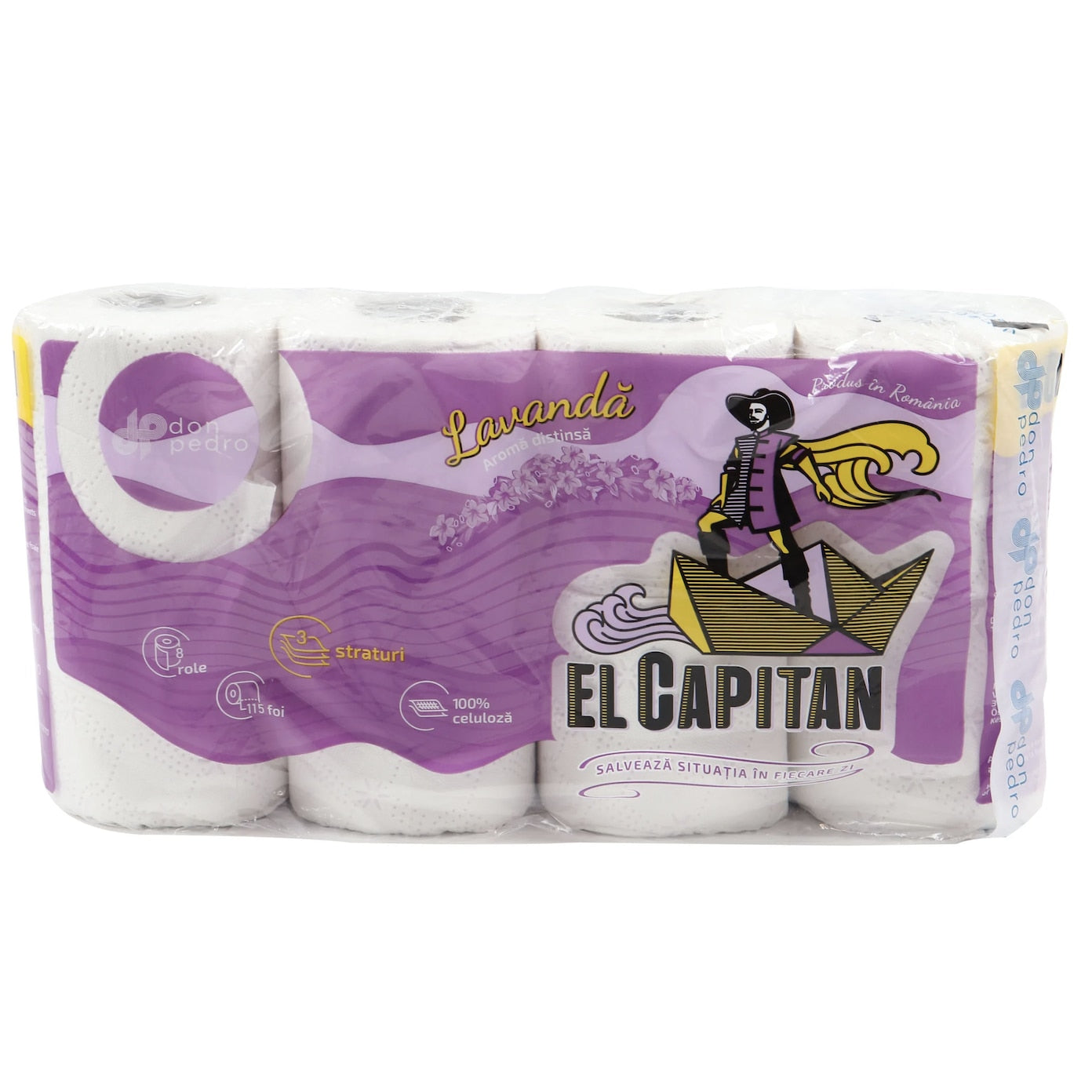 Hartie igienica El Capitan 3str 8role violet laminat lavanda