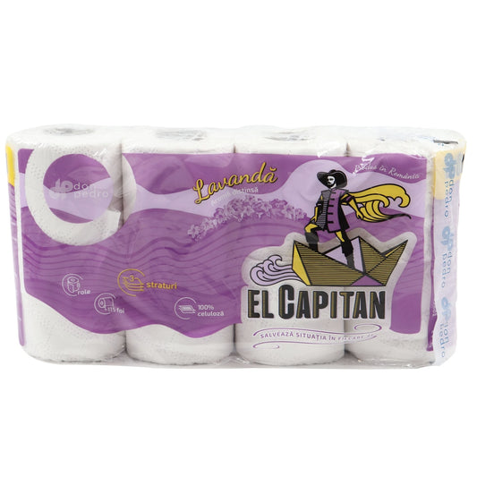 Hartie igienica El Capitan 3str 8role violet laminat lavanda