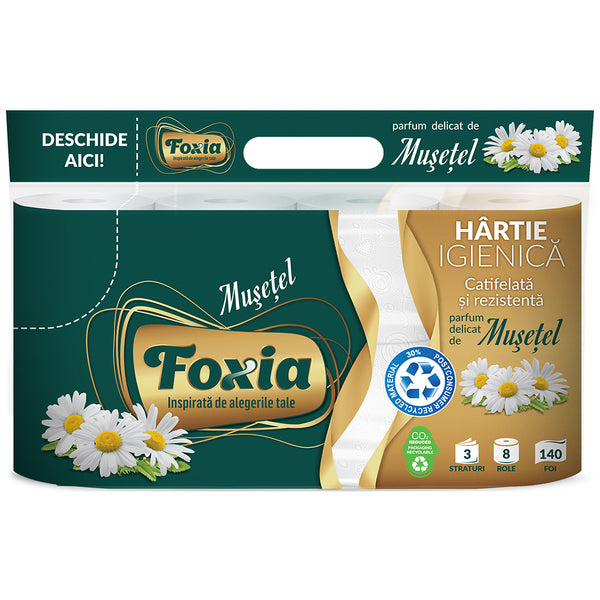 Hartie igienica Foxia 3str 8role 140foi musetel