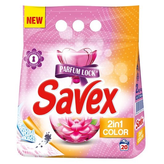 Detergent haine pulbere automat Savex 20sp 2kg 2in1 color