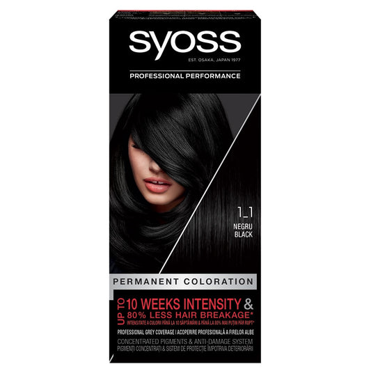 Vopsea de par 1-1 Syoss salon plex 1buc negru/ black