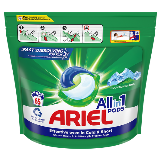 Detergent haine capsule Ariel 65sp all in 1 montain spring