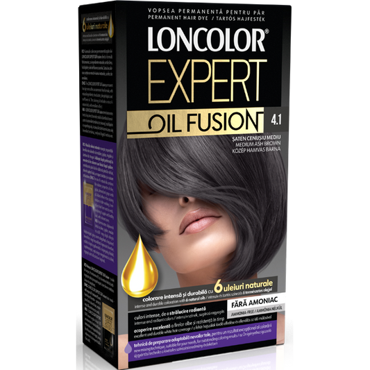 Vopsea de par 4.1 Loncolor expert oil fusion saten cenusiu mediu